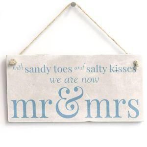 Beach Style Mr &amp; Mrs Wedding Married Wooden Hanging Sign