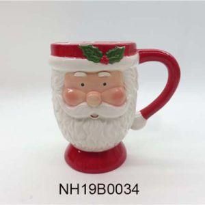 Ceramic Christmas Theme 3D Mug Santa Claus Head Water Cup