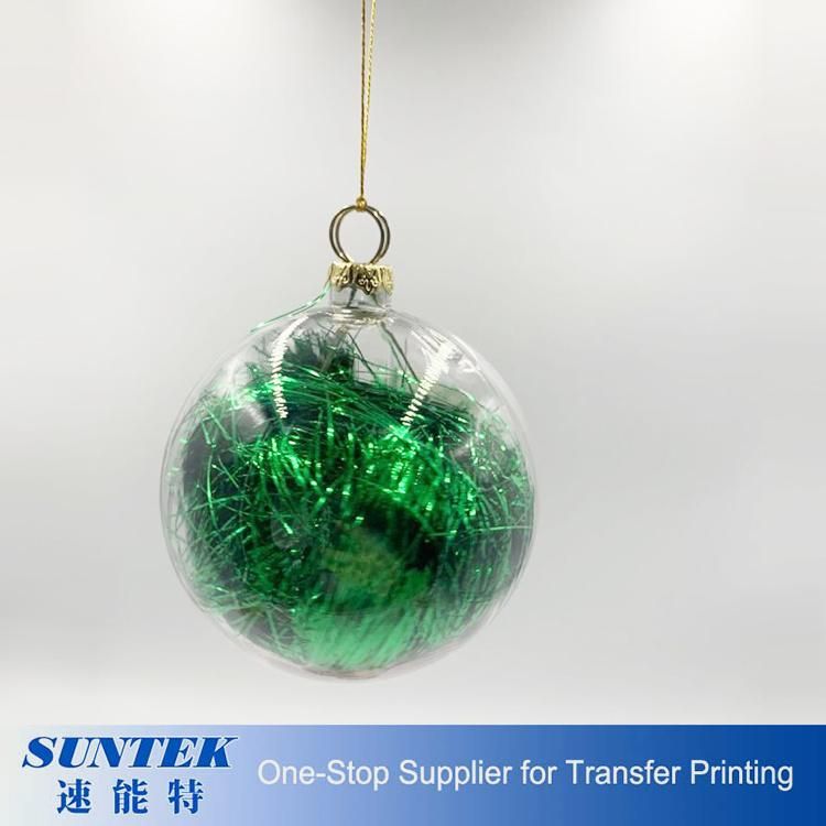 High Quality Christmas Tree Decoration Colorful 8cm Round Sublimation Blank Christmas Ornament Balls Plastic