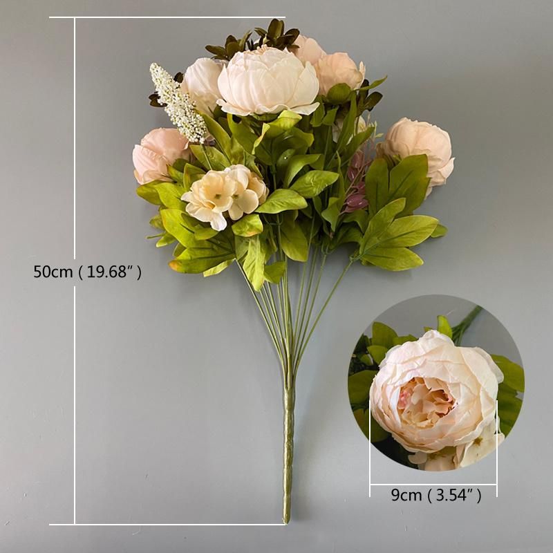 Factory Wholesale Luxury Artificial Peony Flower Bunches for Wedding Decoration