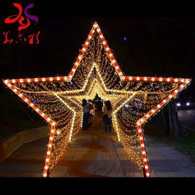 Large Commercial Christmas Arch 3D Motif Lighted Star
