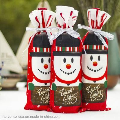 Dinner Party Table Christmas Decorations Santa Claus Wine Bottle Cover