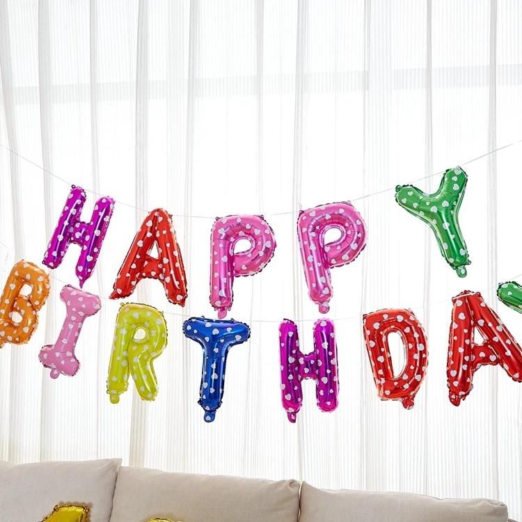 Colorful Letter Globos Set Happy Birthday Balloons Banner Foil Ballons