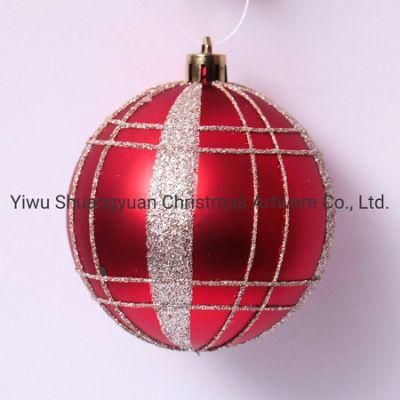 Red Matte Plastic Christmas Ball with Painted Christmas Tree Balls Christmas Balls