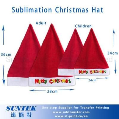 Blank Christmas Pendants, Sublimation Adults Christmas Santa Hat/Xmas Cap