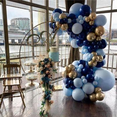 4D Gold Balloon Arch Garland Kit Custom Baby Shower Birthday Weddingnavy Blue Latex Balloons