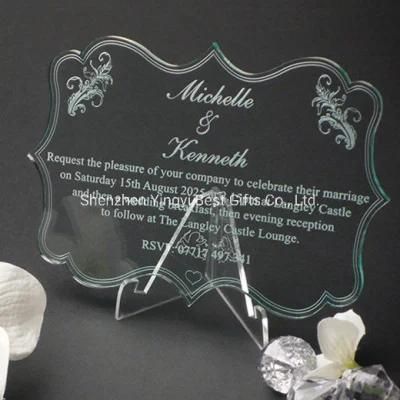 Custom Clear Acrylic Wedding Invitation Card Plexiglass Wedding Souveni