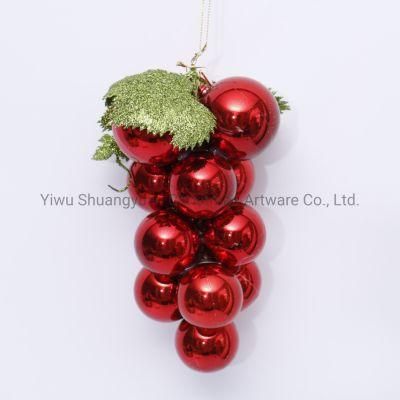 Christmas Decoration Red Plastic Grape Ball Chain Hanging Ornaments