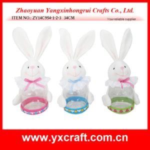Easter Decoration (ZY14C954-1-2-3 34CM) Fabric Easter Bunny Decoration Candy Jar