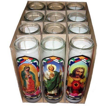 7days Charkras Colorful Church Candle Glass Jar Candle