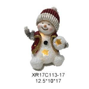 Quanzhou Factory Sales Polyresin/Resin Snowman Craft Christmas with LED Light