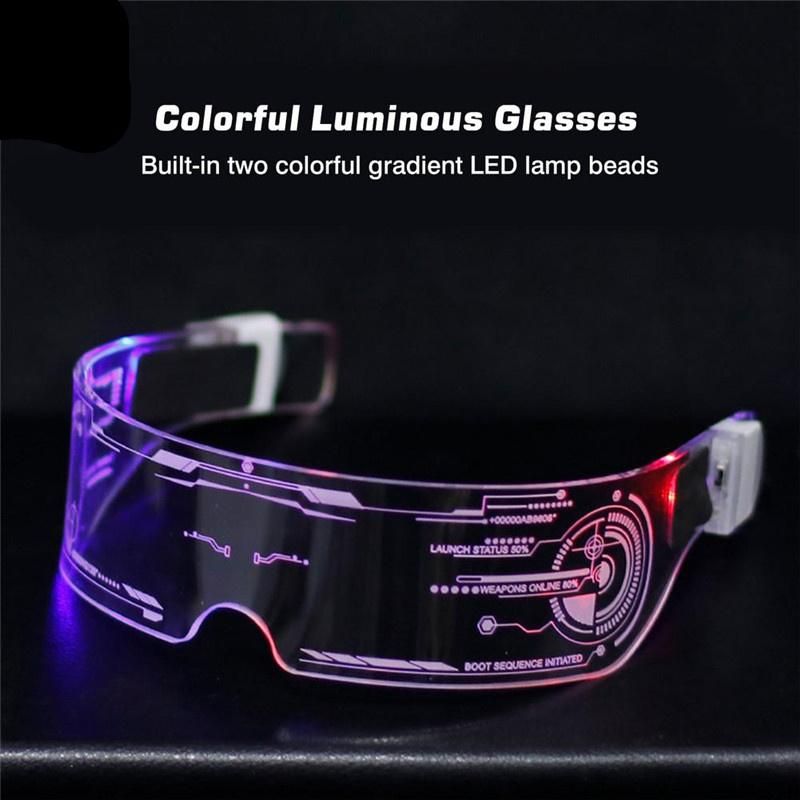 New Rave LED Neon Light up Glasses Cyberpunk Goggles for DJ Rave Party Event Festival