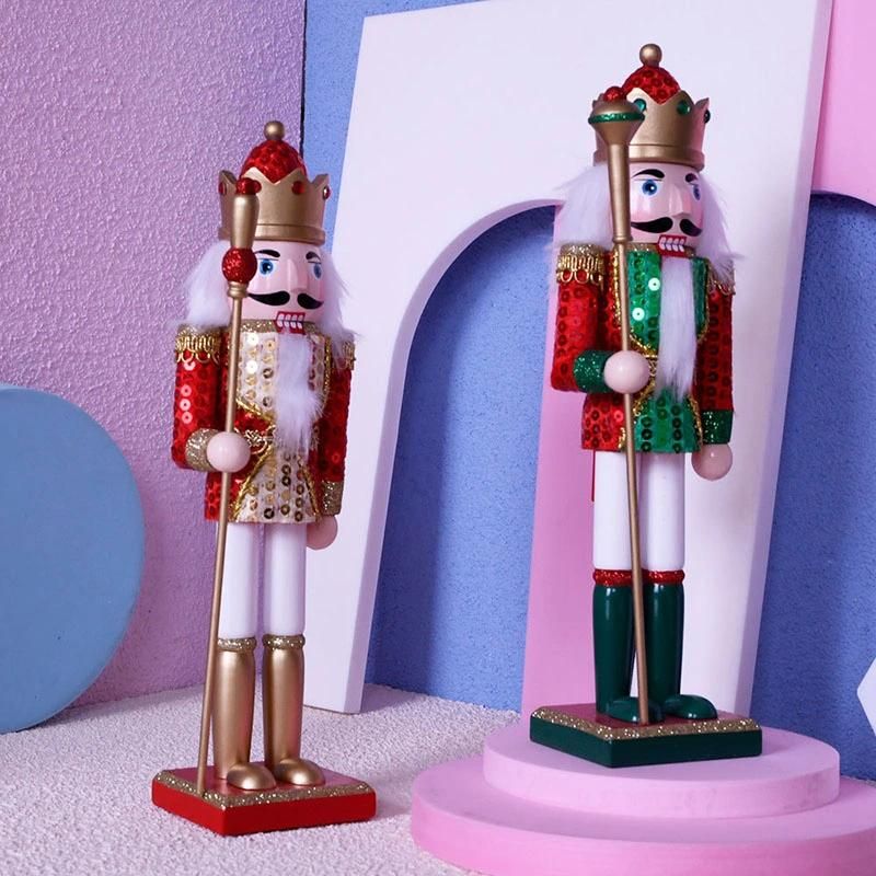 Merry Christmas 12 Inch Traditional Wooden Nutcracker, Holiday Tabletop Decor