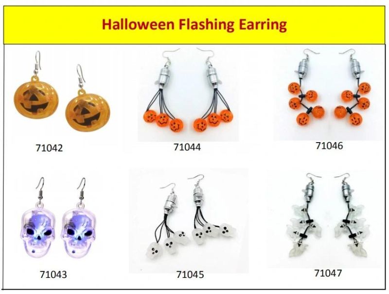 Halloween Ornaments LED Earrings Festival Gifts Wholesale China Punk Jewelry Halloween LED Flashing Earrings