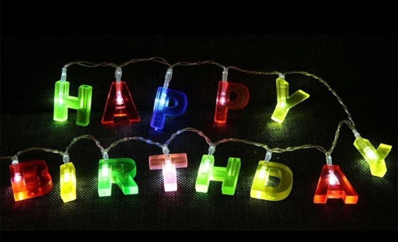 Happy Birthday Alphabet String Greeting String Fairy Lights