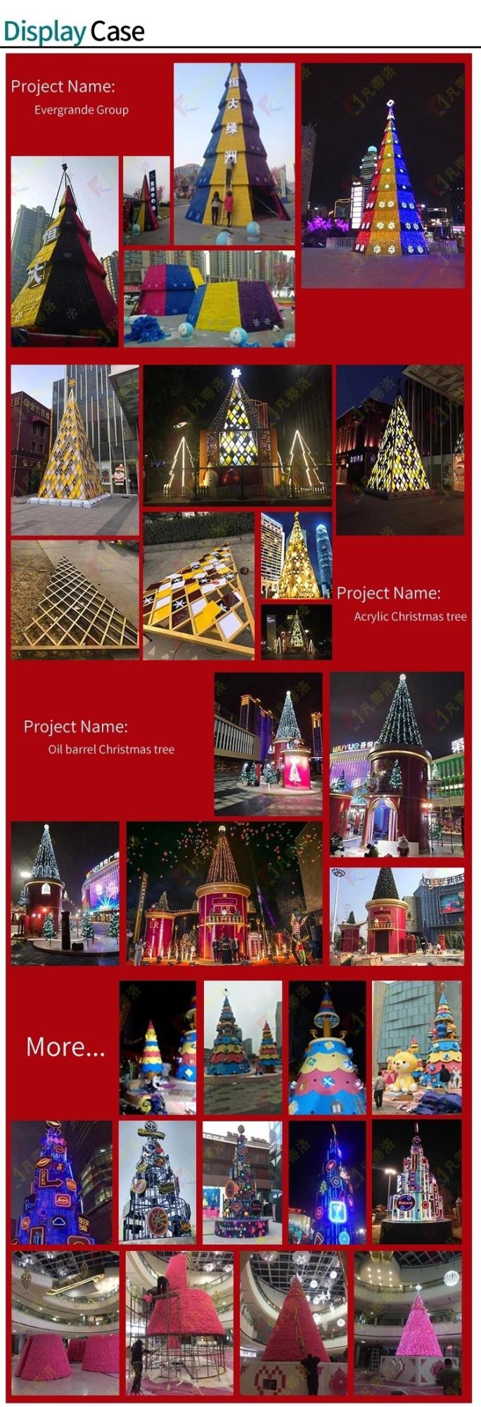 Artificial Custom Made Decorative Snowing Christmas Tree with Custom Ornaments
