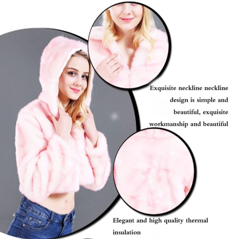 LED Coat, Hooded Jacke, Night Dress Rabbit Hair Pink Coat.