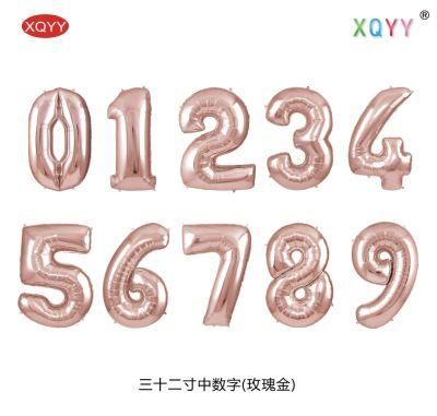 Romantic Numerical Balloons Birthday Foil Balloons Advertising Balloon