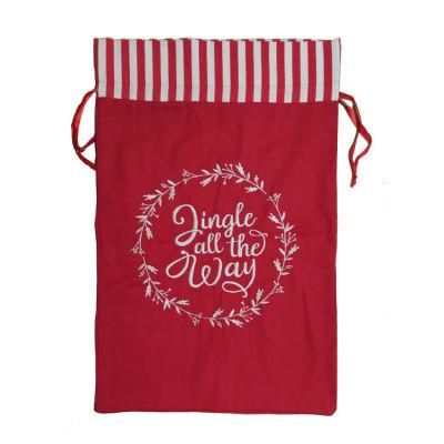 Newest Red Santa Sacks Bags Canvas Christmas Gift Sack for Decoration