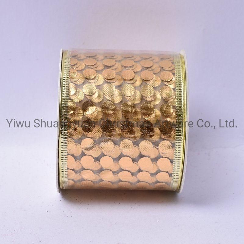 Christmas Ribbon Decor for Holiday Wedding Party Decoration Supplies Hook Ornament Craft Gifts