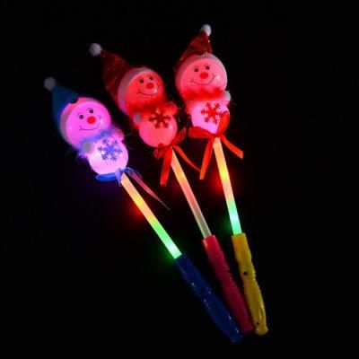 Christmas LED Light up Sticks Snowman Flashing Wand Luminous Toys