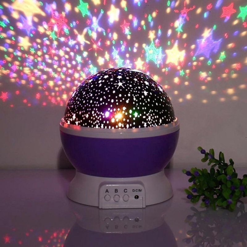 LED Bulbs 9 Light Color Changing Moon Star Projector Baby 360 Degree Rotating Night Light