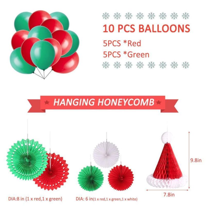 Merry Christmas Banner Christmas Party Supplies Decoration Hat Star Garland Bunting Paper Fans Honeycomb Xmas Tree