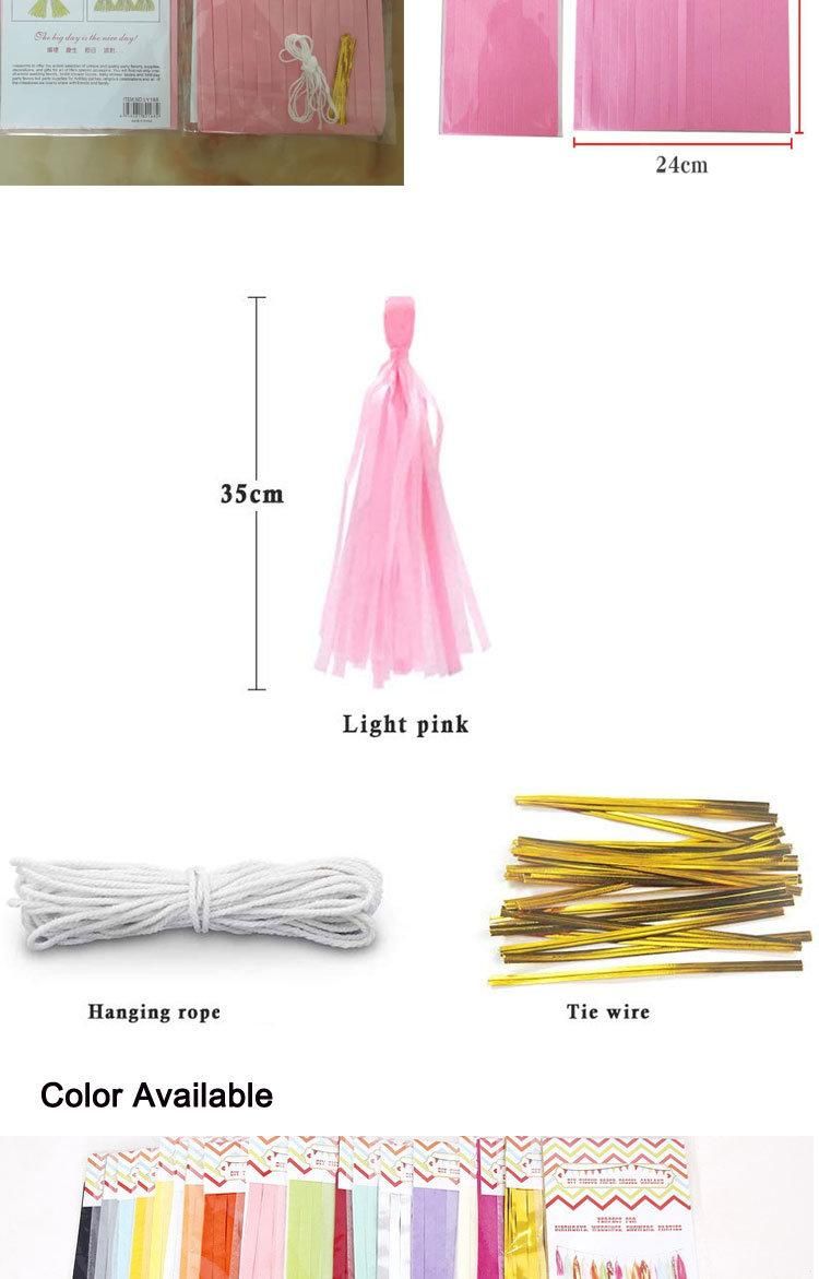 Horse Hair Tassels Tissue Paper Garland Tassel Fringe Foil Party Decorations