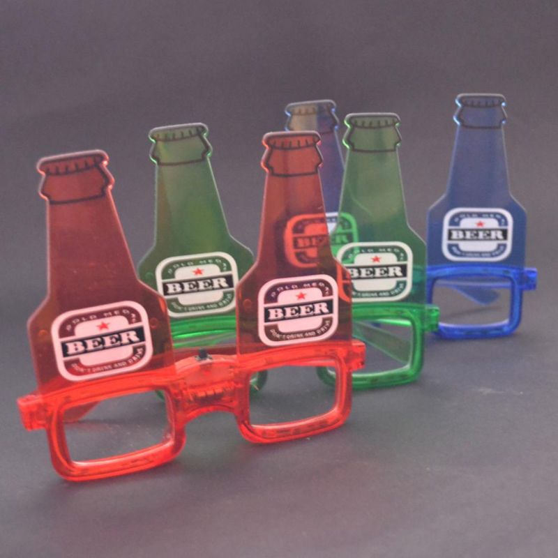 Custom Logo Advertising LED Bottle Glasses for Promotional Glasses