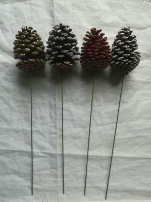 Natural Pine Cone on Stick for Christmas Decoration