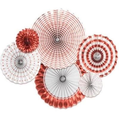 Paper Fans Wheel Hanging Paper Fans Rosettes Party Decoration