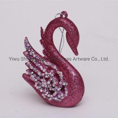 Christmas Glitter Decoration Haing Swan
