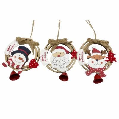 Christmas Tree Wooden Ornaments Wall Decorations with Bell