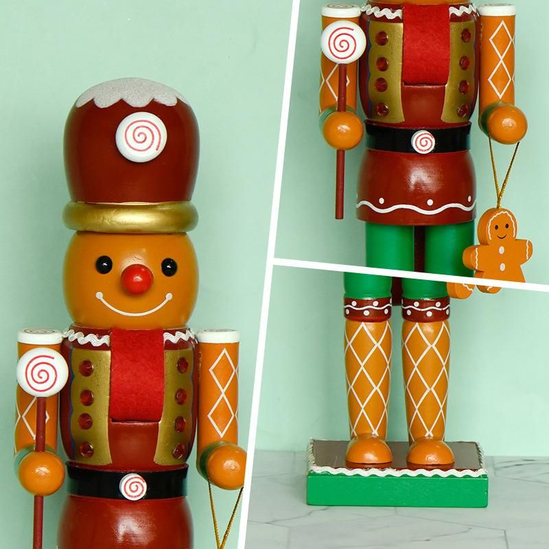 35cm Gingerbread Man Nutcracker Wooden Christmas Ornament Decoration