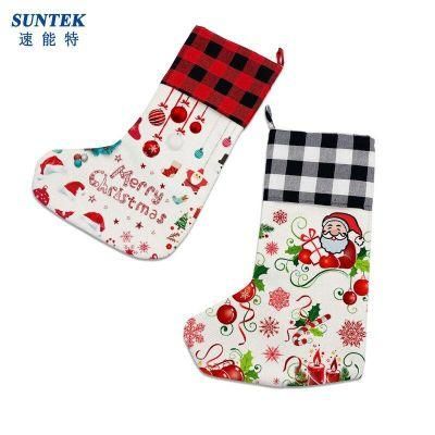 Wholesale Sublimation Blanks Personalised Christmas Burlap Stockings