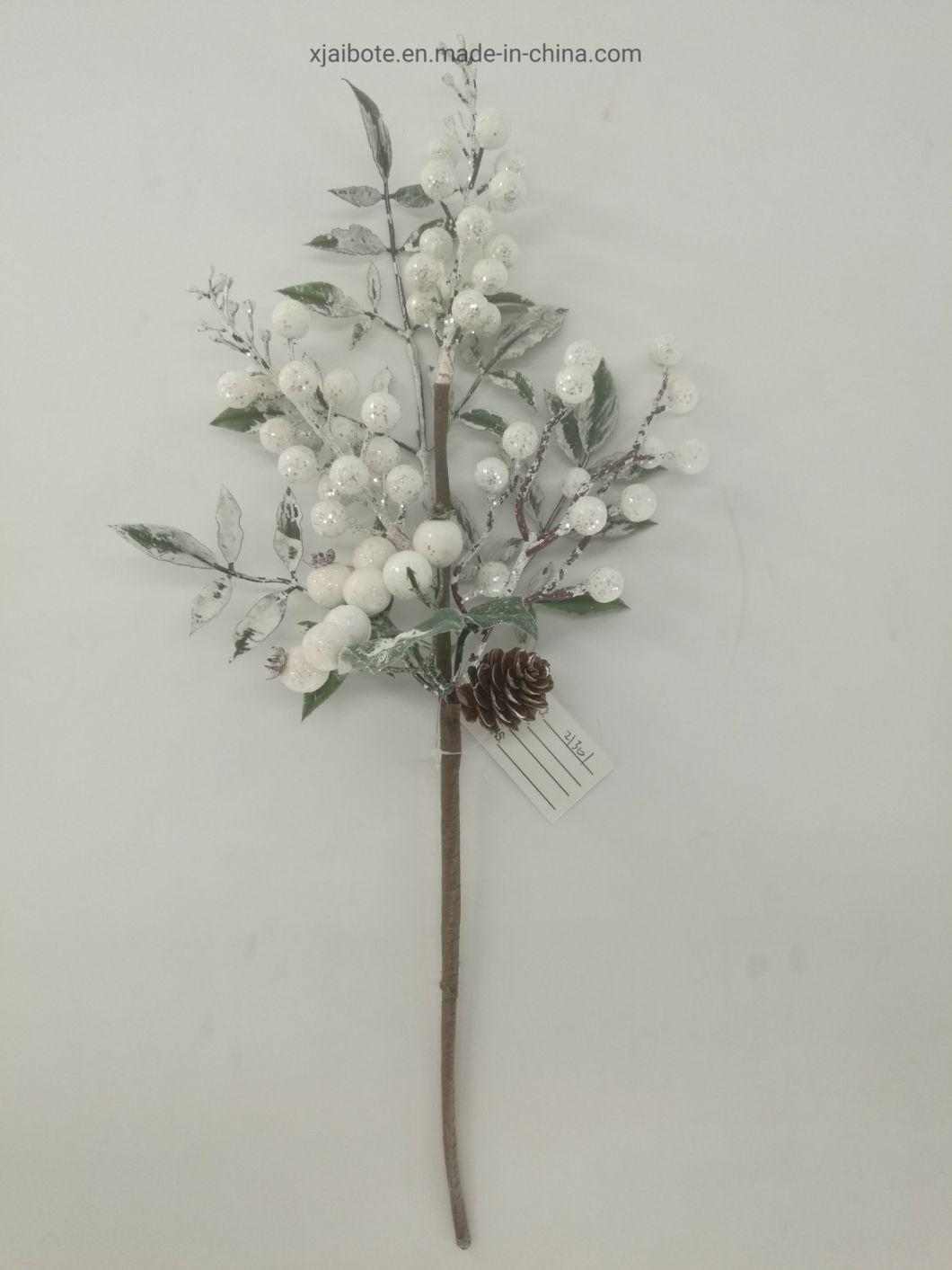 Hot Sell Artificial Christmas Flowers White Christmas Floral Picks