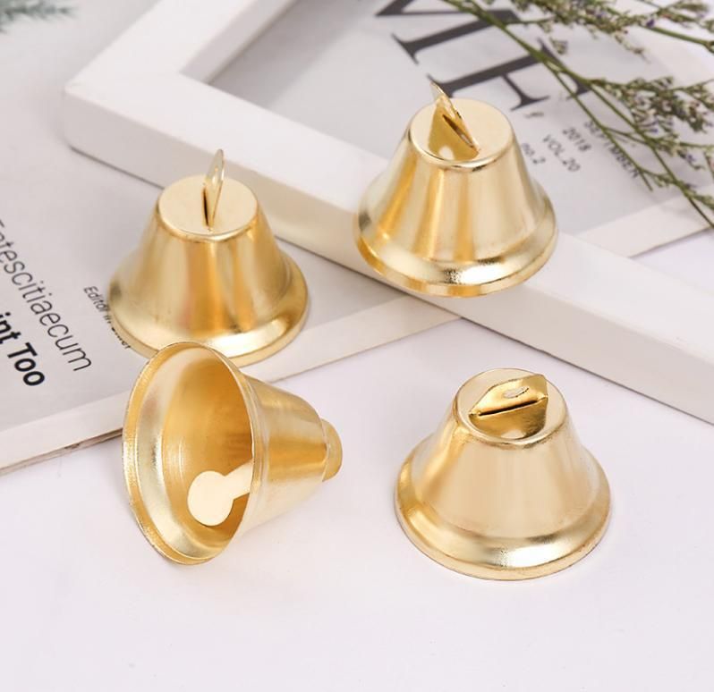 Christmas Decoration Different Size Golden Metal Ring Horn Bells