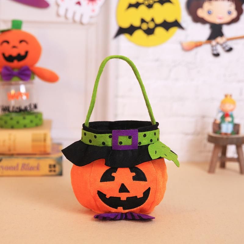 Halloween Decorations Witch Pumpkin Tote Bag Children′s Holiday Candy Bag Party Party Dress up Prop Bag