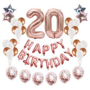 Number 20 Balloons Happy Birthday Party Decorations Birthday Balloons