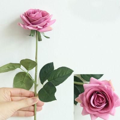 High Quality Artificial Silk Real Touch Rose Flowers Latex Coated Faux Wedding Party Birthday Decorative Flower Showroom