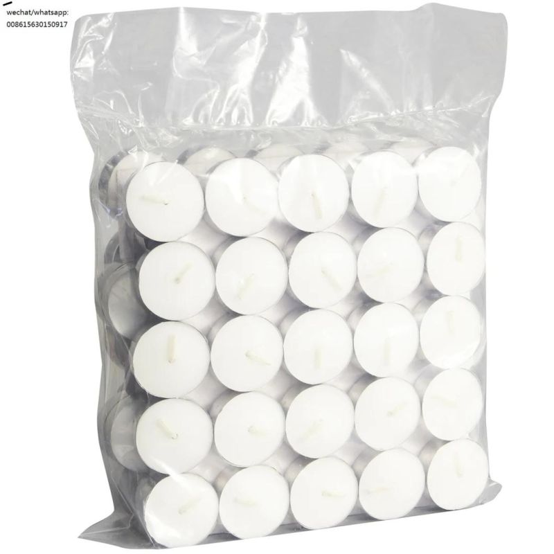 8 Hours Unscent White Cheap Mini Paraffin Tealight Candles for Wedding