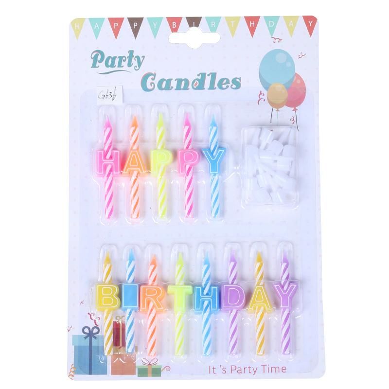 Multi-Colored Letter Happy Birthday Candle for Party Decoration