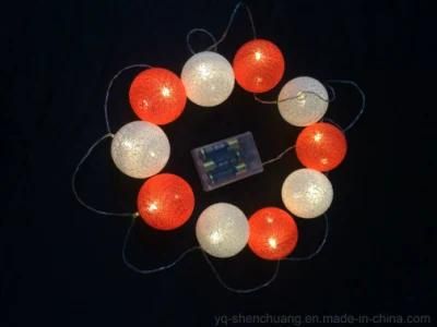 Cotton Balls String Lights for Decoration 10LEDs Battery Operated