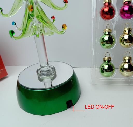 Christmas Tree with LED Decoration, Glass Tree Decoration