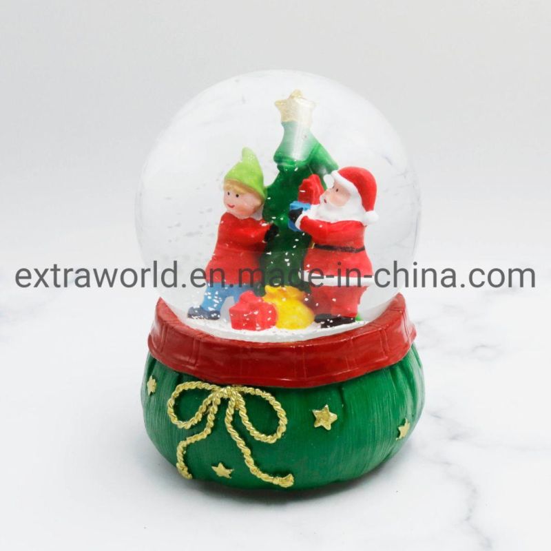 Polyresin Crafts Decoration Christmas Gift Santa 65mm Snow Globe