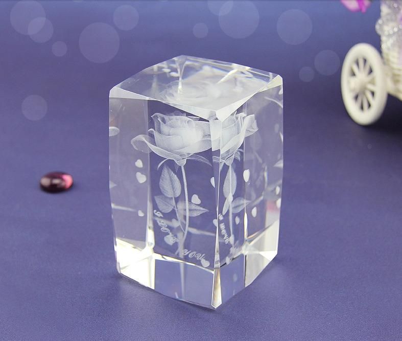 3D Laser Engraving Crystal Glass Cube for Crystal Gifts (KS110403)