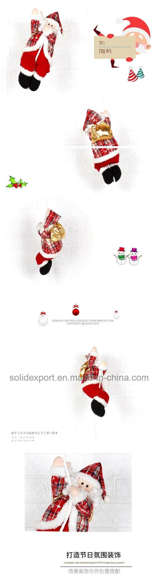 Santa Claus Parachute Father Christmas Skydiving Rope Climbing Father Decoration