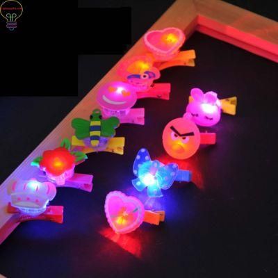 Cartoon Glowing Hair Clip Soft Flash Tail Hairpin Light