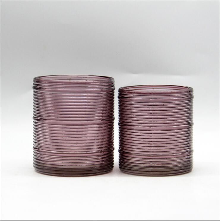 Best Selling Various Specifications Violet Glass Votive Candle Jar for Home Decoration