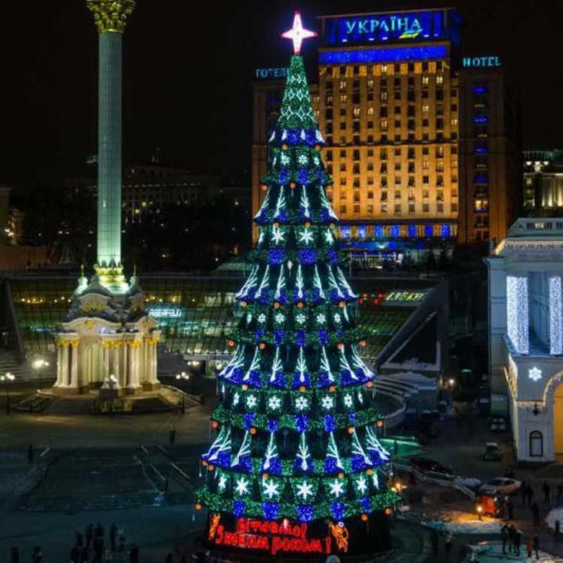 Outdoor Changeable Music Christmas Tree with Star for Celebration